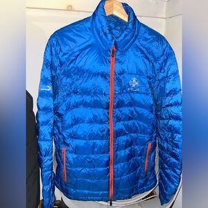 Polo Ralph Lauren Blue Windbreaker with Orange Accents